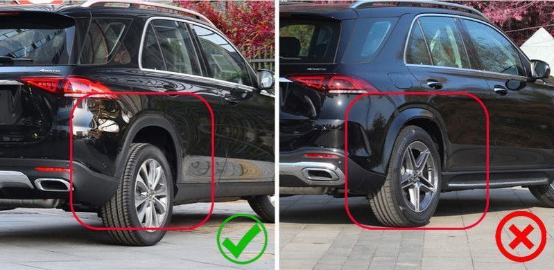 Бризковики Mercedes GLE W167 2019- SUV без порогів, не фарбовані розшир. арок (повний кт 4шт) MF.GMGE19D фото