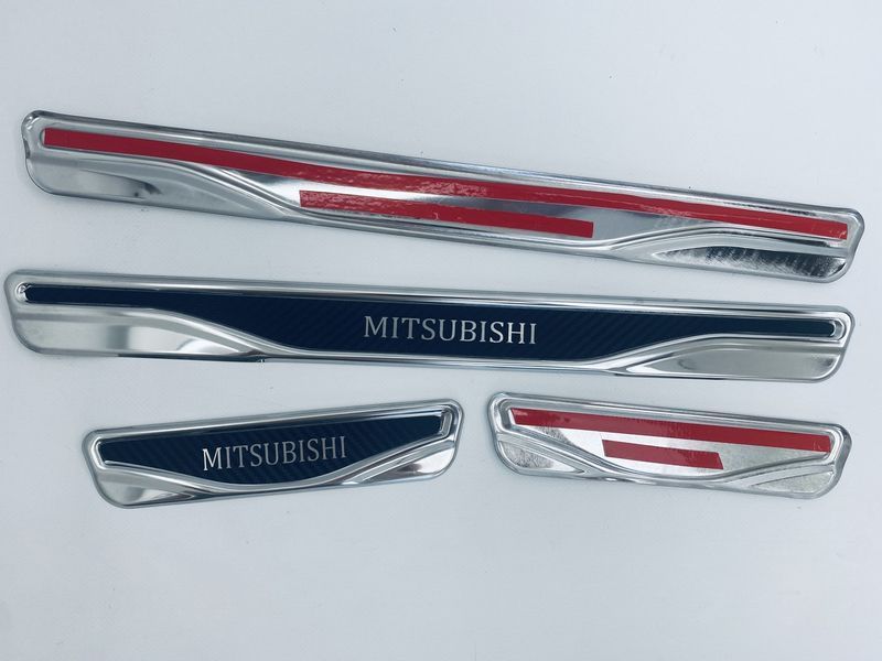 Накладки на пороги Mitsubishi Colt 9 (хром-карбон) TAN24 00-00011768/4 фото