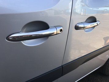 Renault Kangoo 2008-2020 Накладки на ручки (нерж) 4 шт, Carmos - Турецька сталь car8133 фото