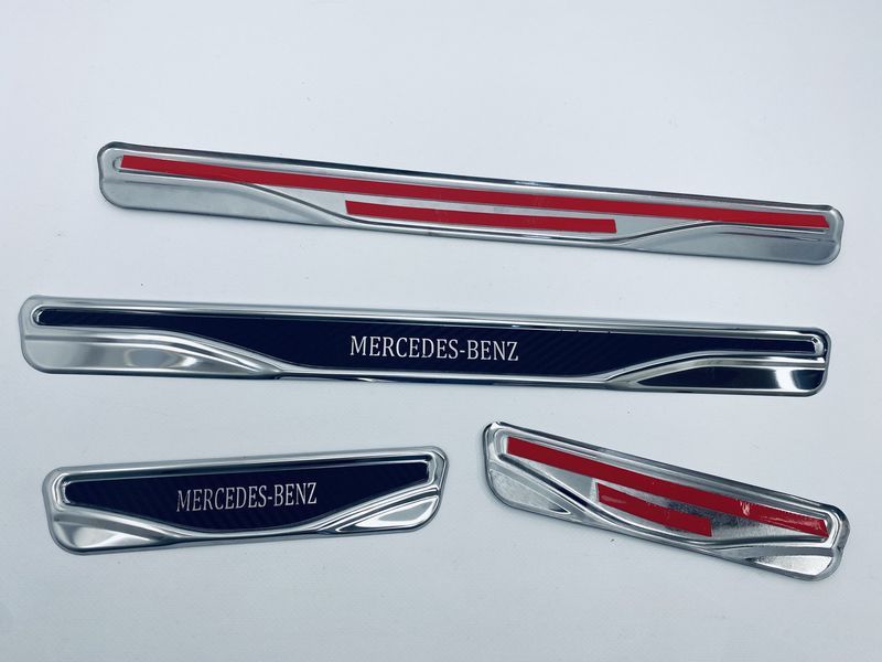 Накладки на пороги Mercedes GLC X205 (хром-карбон) TAN24 дизайн 1 00-00011769/20 фото