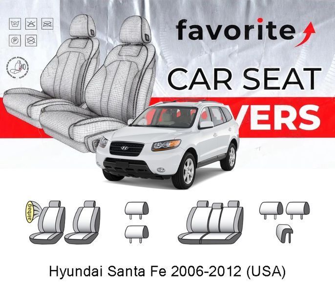 Чохли модельні Hyundai Santa Fe 2006-2012 (USA) FAVHY30 фото