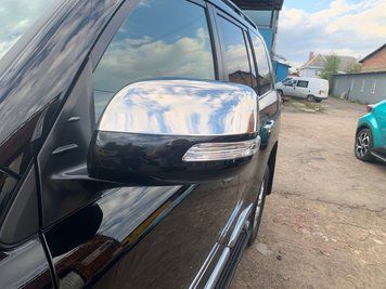 Toyota Land Cruiser 200 З 2012 року Накладки на дзеркала (2 шт., нерж) OmsaLine - Італійська нержавійка 7013111/1 фото