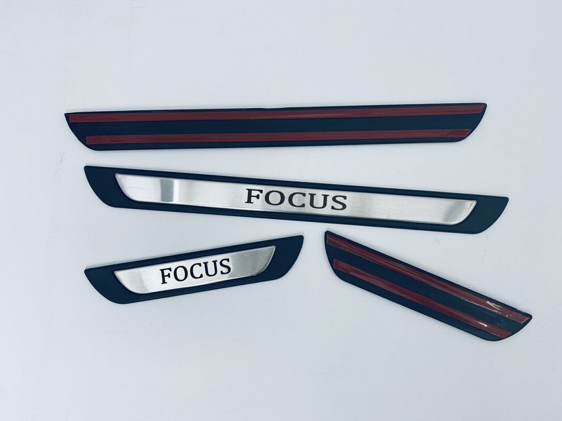 Накладки на пороги Ford Focus 4 2018+ (хром-пласт) TAN24 00-00011641/3 фото