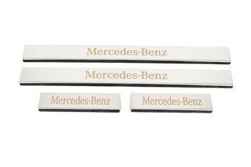 Mercedes C W204 2007-2015 Накладки на пороги Carmos (4 шт, нерж) car2126300500 фото
