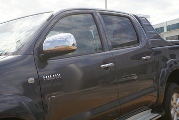 Toyota Hilux 2006-2015 Накладки на дзеркала (2 шт., нерж) Carmos - Турецька сталь car3249 фото