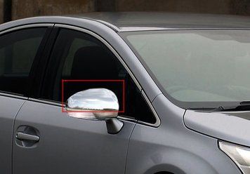 Toyota Avensis 2009-2018 Накладки на дзеркала (2 шт, нерж) 7012111 фото