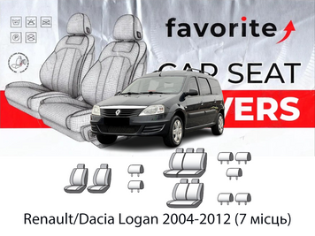 Чохли модельні Renault/Dacia Logan 2004-2012 (7 місць) (універсал) FAVRE12 фото