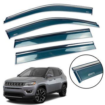 Дефлектор вікна для Jeep Compass 2017+ з нерж. хром полоскою 00-00014208 фото