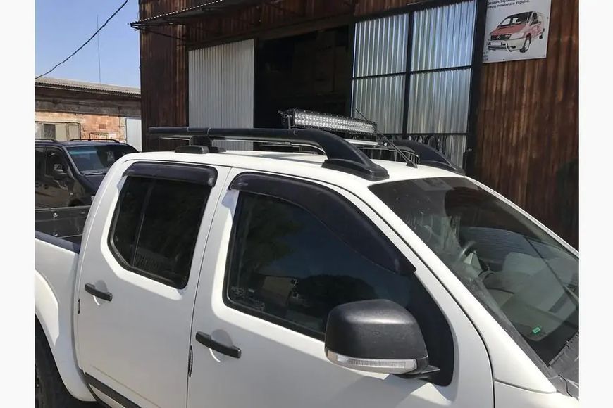 Рейлінги з перемичками (2 шт., Чорні) Nissan Navara 2006-2015 рр. sh015/3 фото