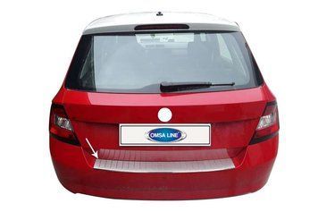 Skoda Fabia 2014-2021 Накладка на задній бампер (нерж) 6614093t фото