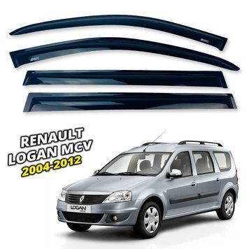 Дефлектори вікон Renault Logan I 2004-2012 MCV накладні (DEFL) Q2 00-00014473 фото