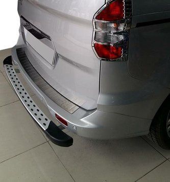 Ford Courier 2014-2023 Накладка на задній бампер OmsaLine (матова, нерж) 2625093t фото