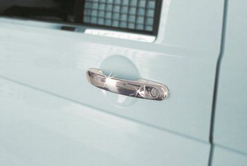 Volkswagen Caddy 2010-2015 Накладки на ручки (нержавійка) 3 штуки. Carmos - турецька сталь car8268/3 фото