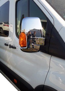 Ford Transit З 2014 року Накладки на дзеркала (2 шт, хром) Хромований пластик car0525 фото