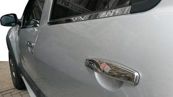 Renault Sandero 2007-2013 Накладки на ручки (4 шт., нерж.) Carmos - Турецька сталь car24517/1 фото