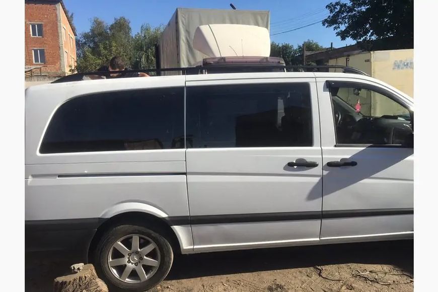 Рейлінги чорні Skyport (суцільний метал) Довга база (EXTRALONG) Mercedes Viano 2004-2014 рр. skp021/1 фото