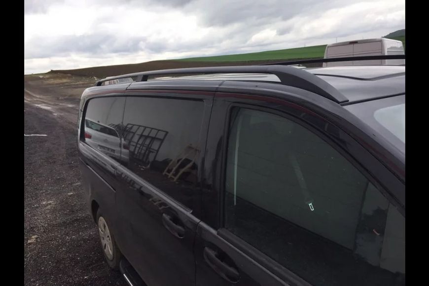 Рейлінги чорні Elite (пласт. ніжки.) Коротка база (SHORT) Mercedes Vito W639 2004-2014 рр. hp055/3 фото