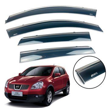Дефлектор вікна для Nissan Qashqai I 2006-2014 з нерж. хром полоскою 00-00014215 фото