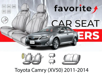 Чохли модельні Toyota Camry hybrid (XV50) 2011-2014рр. (седан) (airbag, сп.1/3, пер.і задн.підл., крила, 2підг.)	 TO88 фото