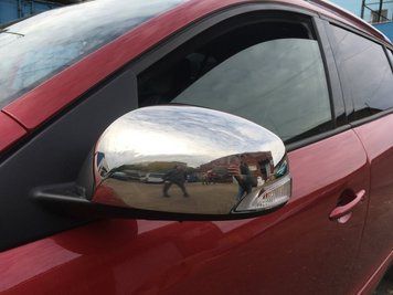 Renault Fluence 2009-2016 Накладки на дзеркала (2 шт, нерж.) OmsaLine - Італійська нержавійка 6112111/1 фото