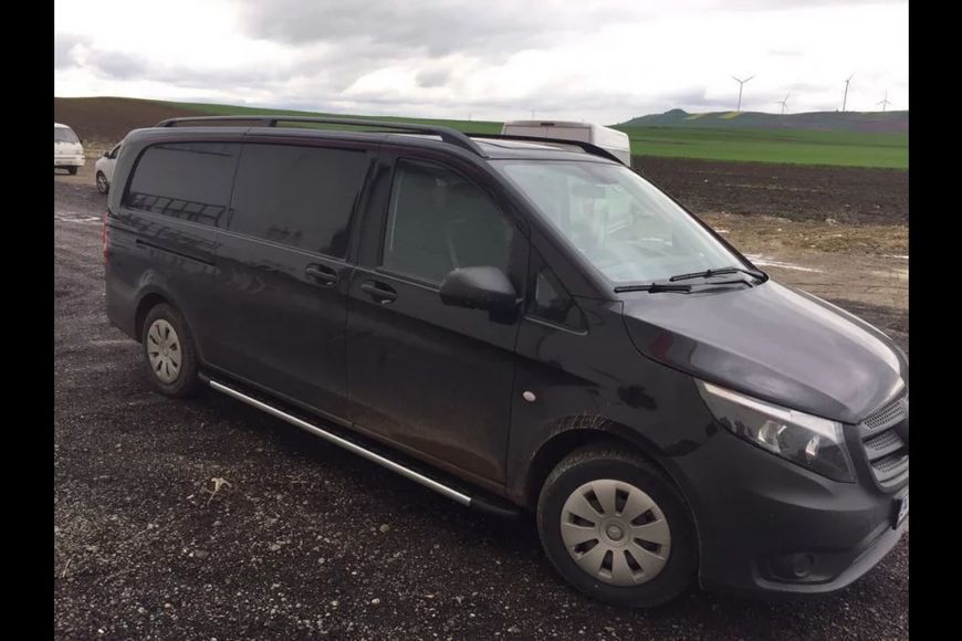 Рейлінги чорні ELITE (пласт. ніжки) Коротка база (SHORT) Mercedes Vito / V-class W447 2014- рр. hp055/2 фото