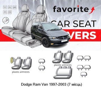 Чохли модельні Dodge Ram Van 1997-2003 (7 місць) FAVDO01 фото