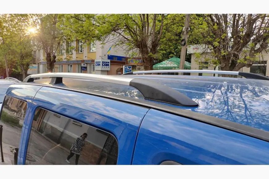 Рейлінги Хром (пласт. ніжки) Максі база, металеві ніжки Fiat Doblo I 2005-2010 рр. met015/2 фото