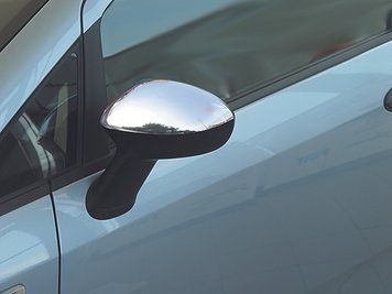 Fiat Grande Punto; EVO 2006-2018 Накладки на дзеркала (2 шт., нерж.) OmsaLine - Італійська нержавійка 2502112 фото