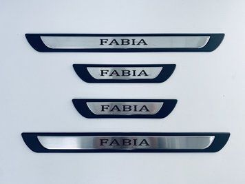 Накладки на пороги Skoda Fabia 1 2000-2007 (хром-пласт) TAN24 00-00011644/2 фото