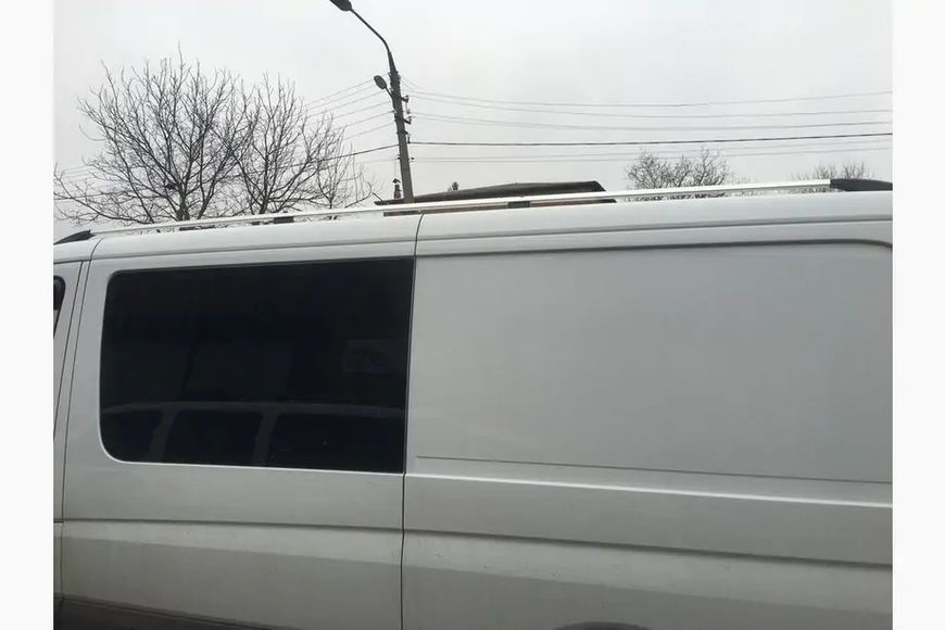 Рейлінги DD (алюміній) 340 см, Хром, Пластикова ніжка Volkswagen Crafter 2006-2016 рр. hpc048/20 фото