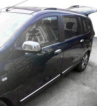 Renault Lodgy 2013-2022 Накладки на дзеркала (2 шт, нерж.) Carmos - Турецька сталь car200007/2 фото