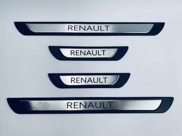 Накладки на пороги Renault Koleos 2008-2016 (хром-пласт) TAN24 00-00011744/12 фото