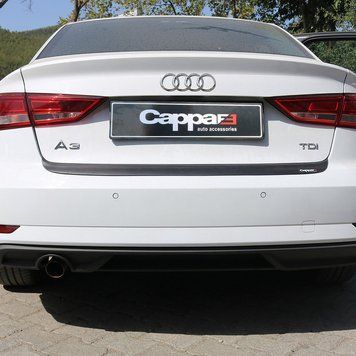 Audi A3 2013-2020 Накладка на задній бампер EuroCap (ABS) 39120116-010500 фото