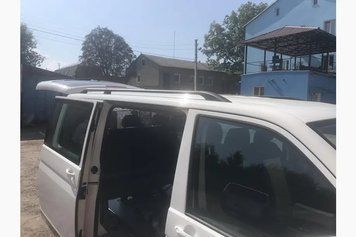 Рейлінги Чорні Коротка база, Металеві ніжки Volkswagen T5 2010-2015 рр. met054/1 фото