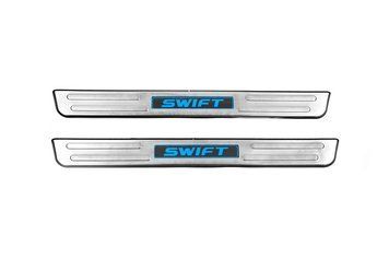 Suzuki Swift з 1995 року Накладки на пороги Libao LED (2 шт, нерж) bkt-szs-p/1 фото