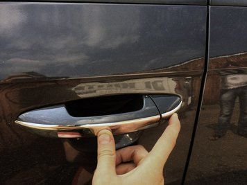 Volkswagen Touareg 2010-2018 Накладки на вузькі ручки (4 шт, нерж.) OmsaLine - Італійська нержавійка 7533045 фото