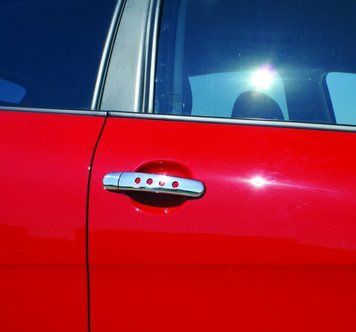 Skoda Octavia A4 1996-2010 Накладки на ручки з дірочками (4 шт., нерж.) OmsaLine - Італійська нержавійка 7502044/5 фото