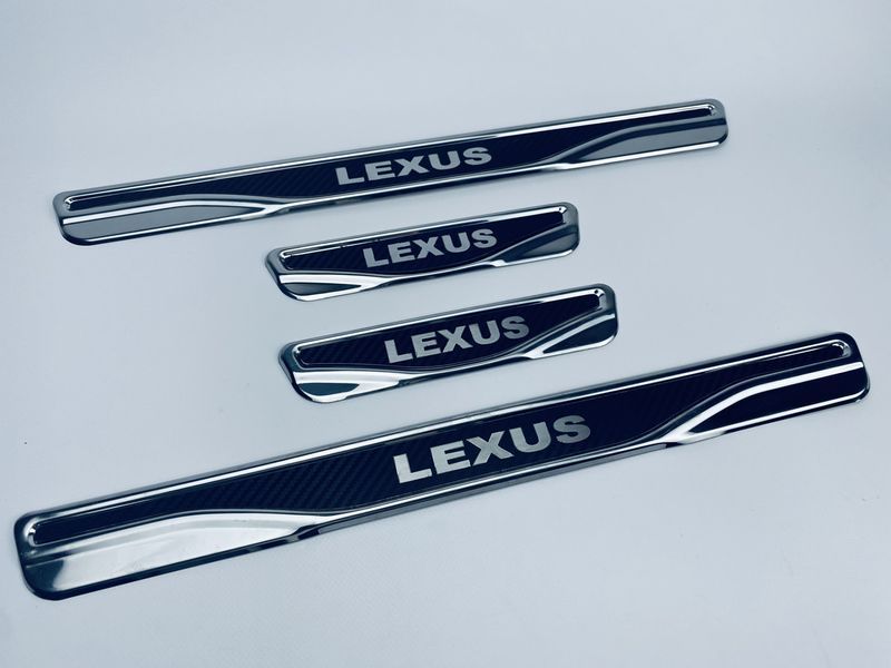 Накладки на пороги для Lexus LS 2006-2012 (хром-карбон) TAN24 00-00014088/14 фото