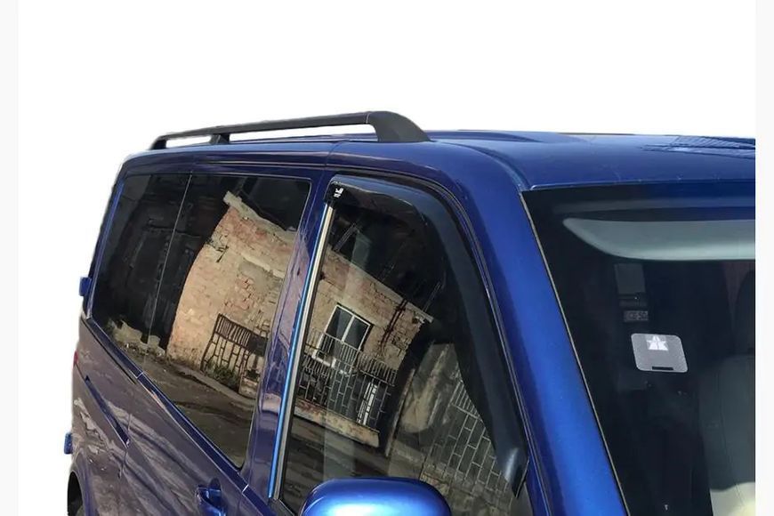 Рейлінги Чорні Довга база, Металеві ніжки Volkswagen T5 Transporter 2003-2010 рр. met052/3 фото