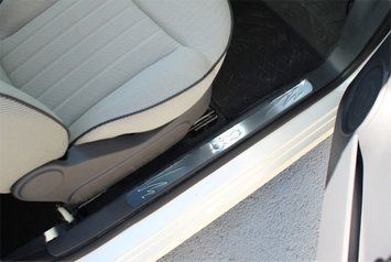 Fiat 500; 500L З 2007 року Накладки на пороги (OmsaLine, 2 шт., нерж) 2525092 фото