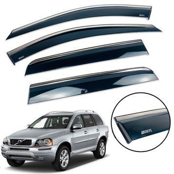 Дефлектор вікна для Volvo XC90 2003-2015 з нерж. хром полоскою 00-00014169 фото