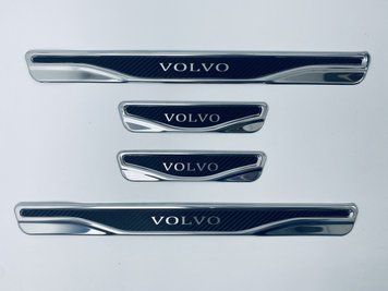 Накладки на пороги Volvo S80 1996-2008 (хром-карбон) TAN24 00-00011751 фото