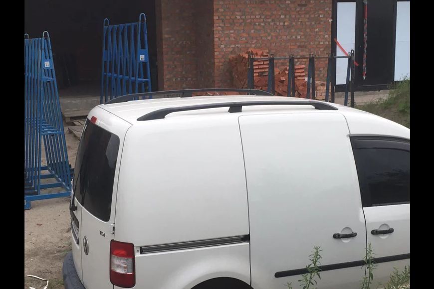 Рейлінги чорні Максі база, Металеві ніжки Volkswagen Caddy 2015-2020 рр. met002/3 фото
