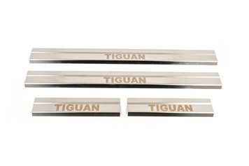 Volkswagen Tiguan 2007-2016 Накладки на пороги Carmos (4 шт., нерж.) car300148 фото