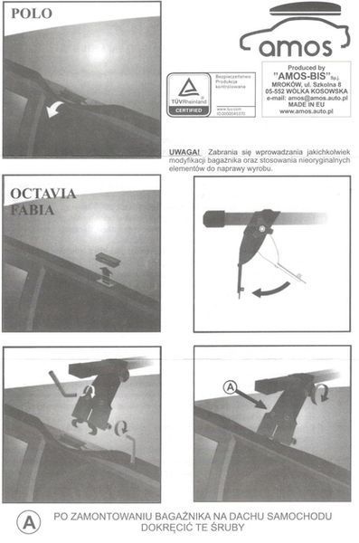 Багажник на гладкий дах для Volkswagen Caddy 1996-2003 Amos Polo 1.2 350804871 фото