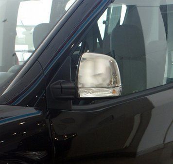 Fiat Doblo 2010-2022 Накладки на дзеркала (2 шт, нерж) OmsaLine - Італійська нержавійка 2524111/1 фото