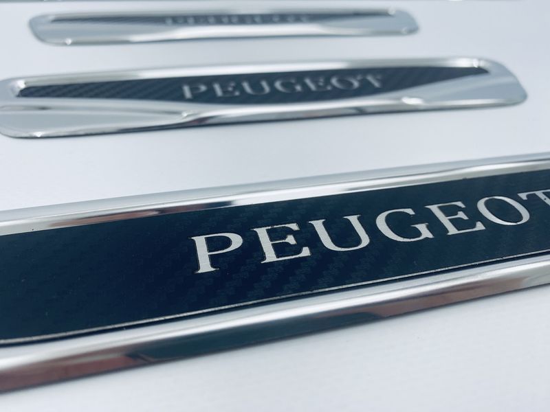 Накладки на пороги Peugeot 1007 (хром-карбон) TAN24 00-00011774/2 фото