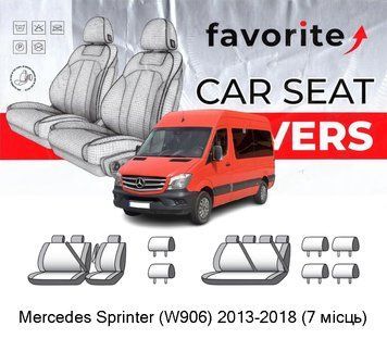 Чохли модельні Mercedes Sprinter (W906) 2013-2018 (7 місць) FAVME33 фото