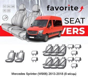 Чохли модельні Mercedes Sprinter (W906) 2013-2018 (8 місць) FAVME27 фото