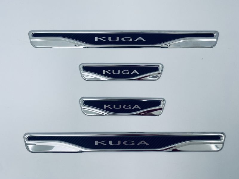 Накладки на пороги Ford Kuga 2 2012+ (хром-карбон) TAN24 00-00011677 фото
